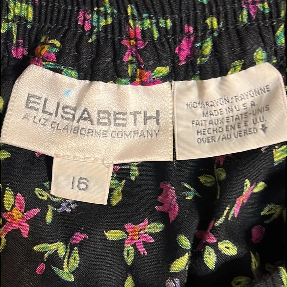 Liz Claiborne Black Floral Midi Skirt - Picture 8 of 10